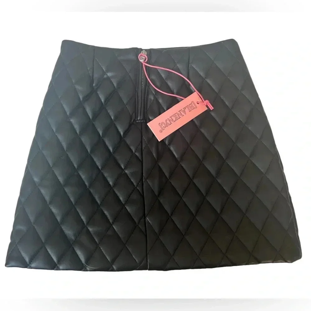 NWT BLANK NYC Black Quilted Puffer Skirt